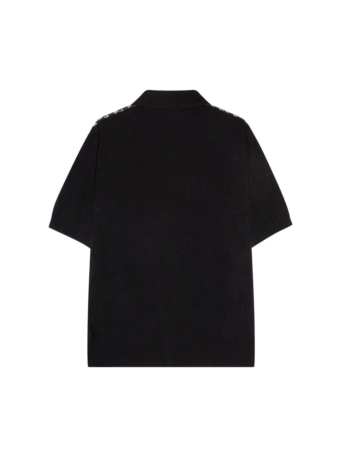 Woven silk and wool polo shirt - Black
