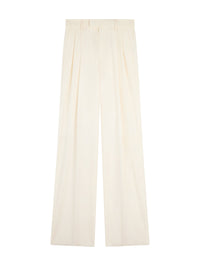 Pantalon à double pli en laine - Alabaster