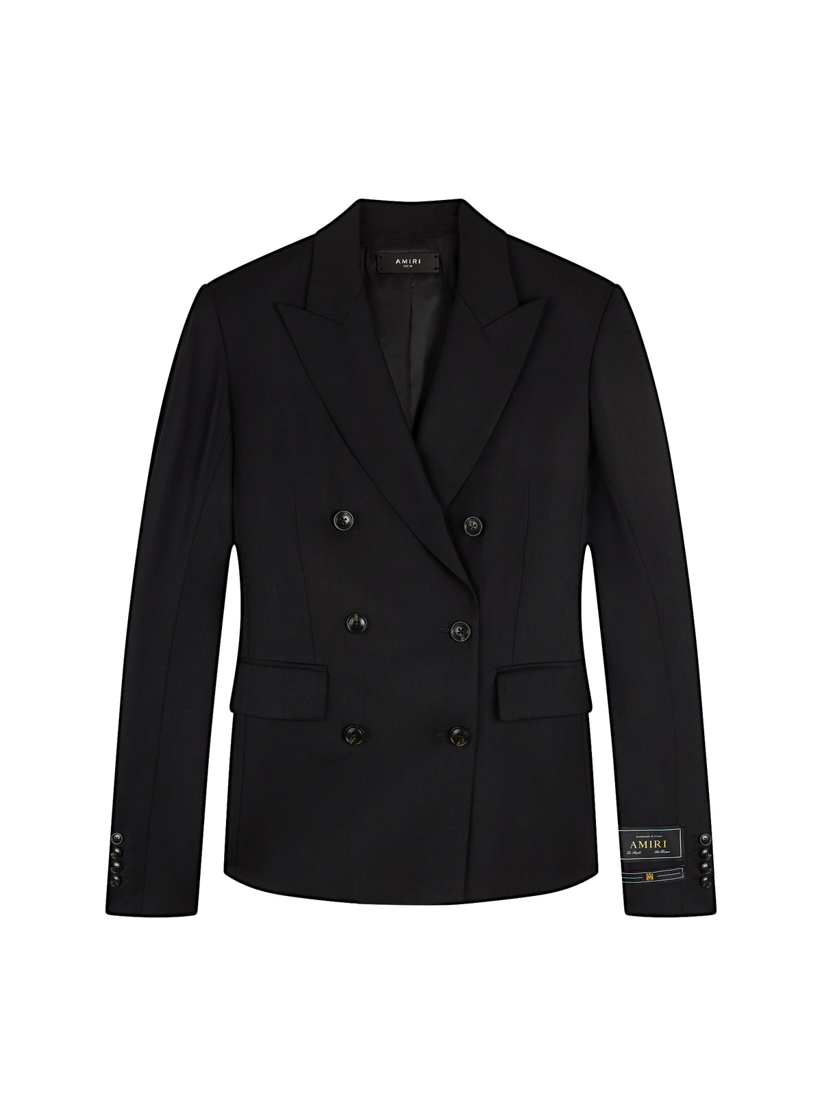 Double-breasted wool blazer - Black