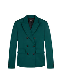 Double-breasted wool blazer - Rain Forest