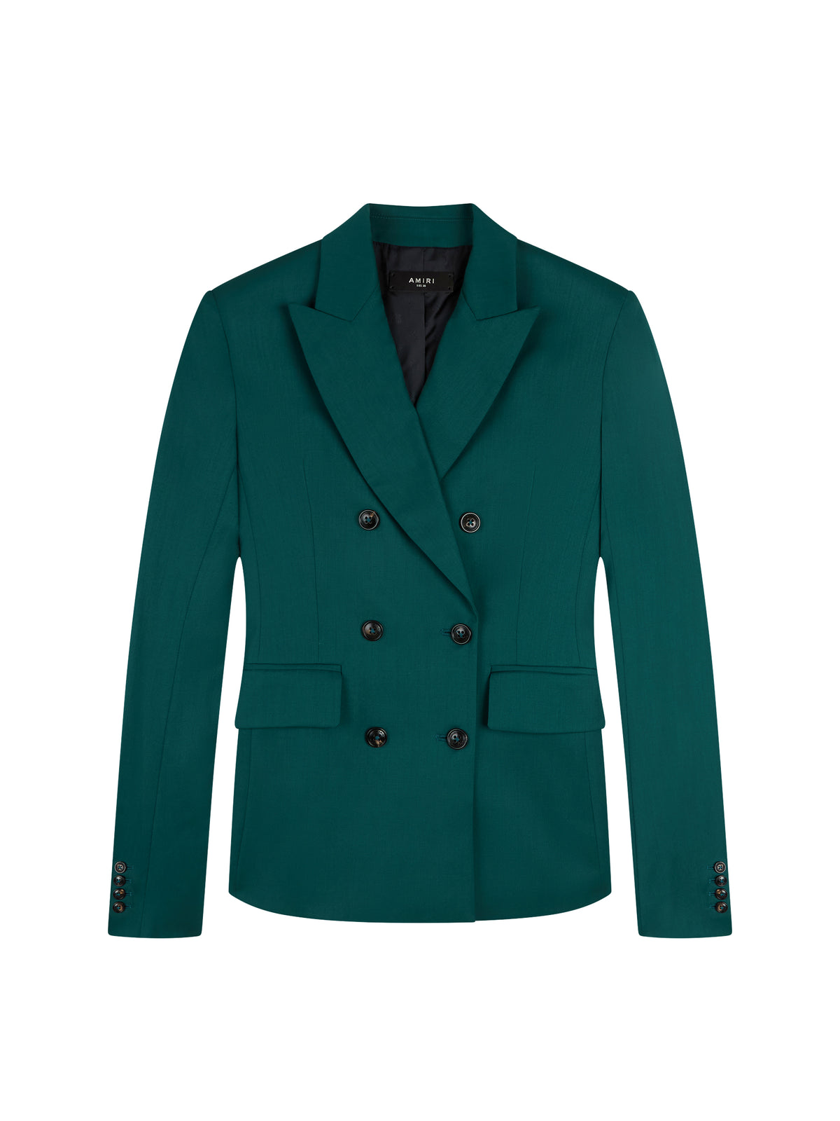 Double-breasted wool blazer - Rain Forest