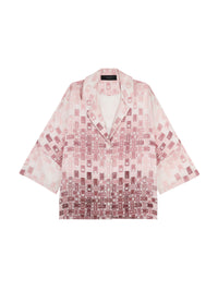Chemise Bowling avec bande dégradée en soie - Pink