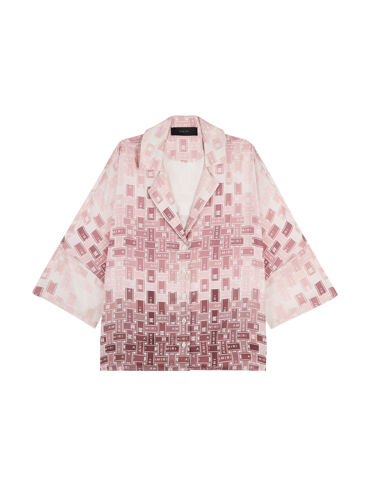 Chemise Bowling avec bande dégradée en soie - Pink