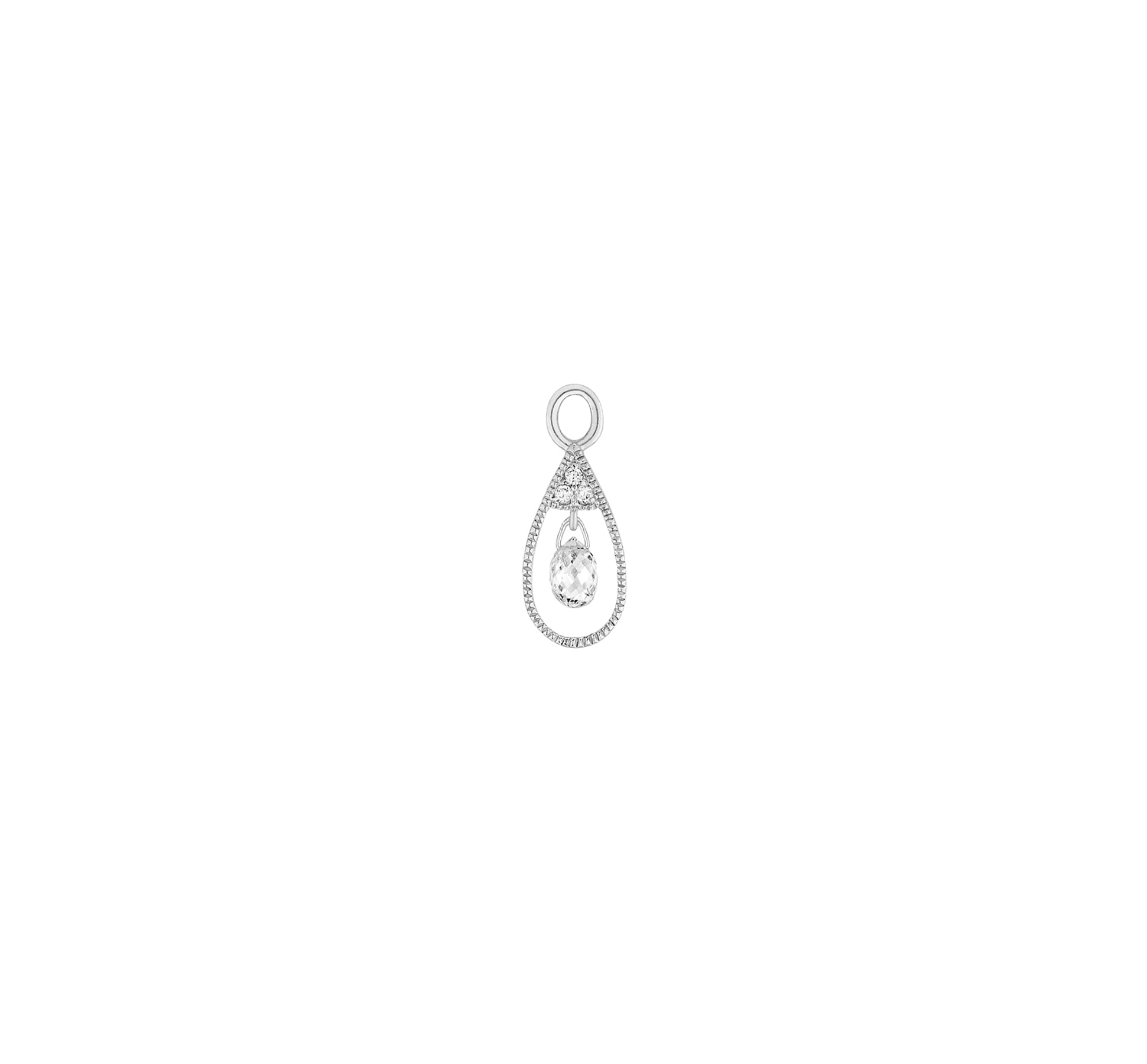 Charm pour mono boucle Ama en or blanc 18K sertie de diamants - Or blanc
