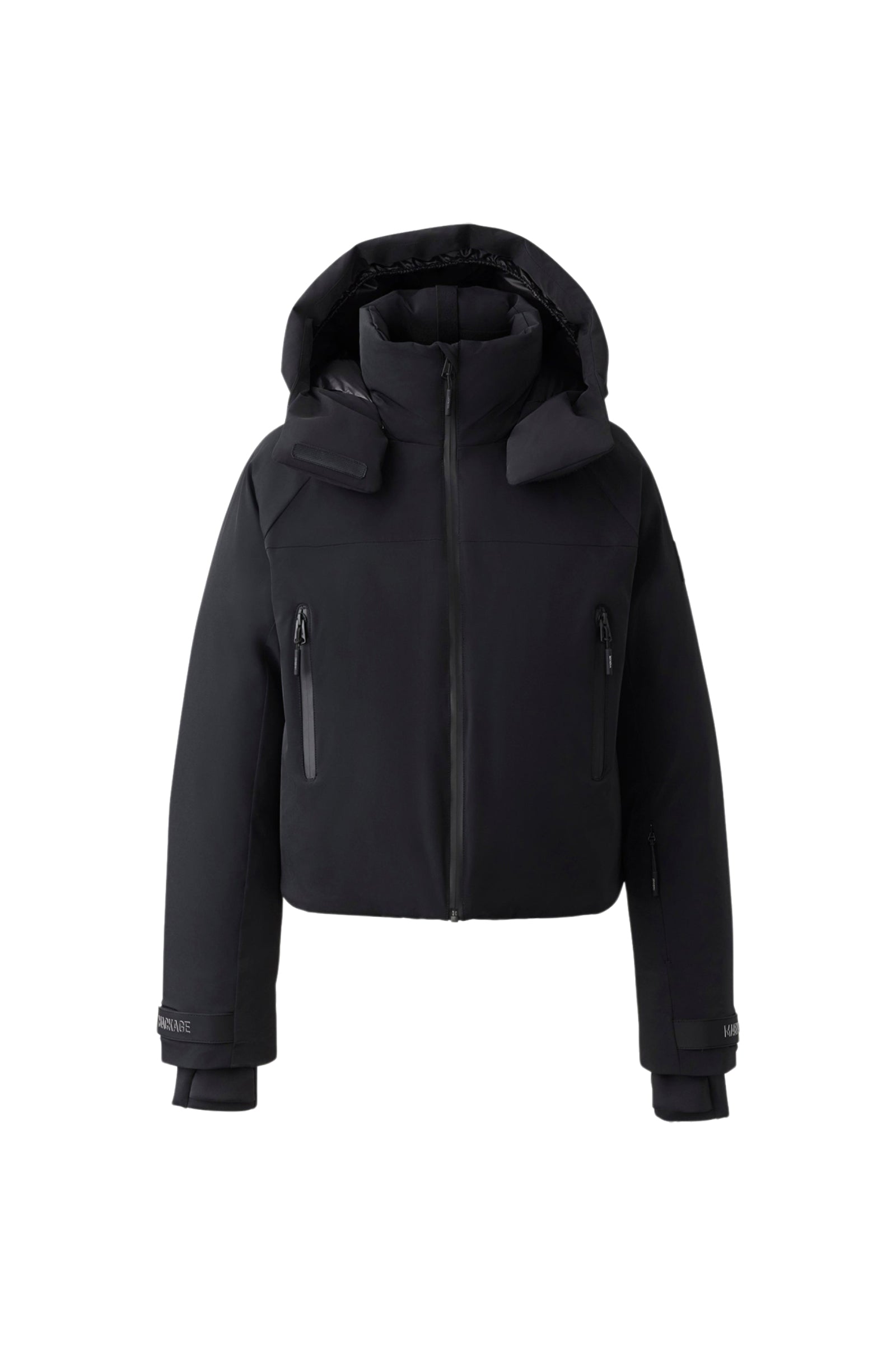 Parka courte Amanda à capuche en duvet - Black