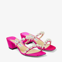 Mules Amara 45 - Fuchsia & White