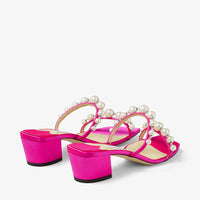 Mules Amara 45 - Fuchsia & White