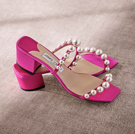 Mules Amara 45 - Fuchsia & White