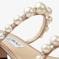 Mules Amara avec perles 45 en cuir - Ballet Pink & White