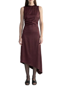 Robe midi Amara asymétrique - Merlot