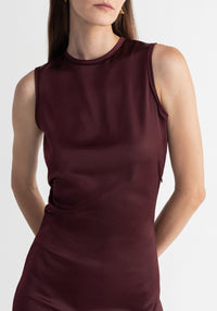 Robe midi Amara asymétrique - Merlot