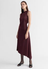 Robe midi Amara asymétrique - Merlot