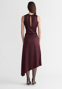 Robe midi Amara asymétrique - Merlot