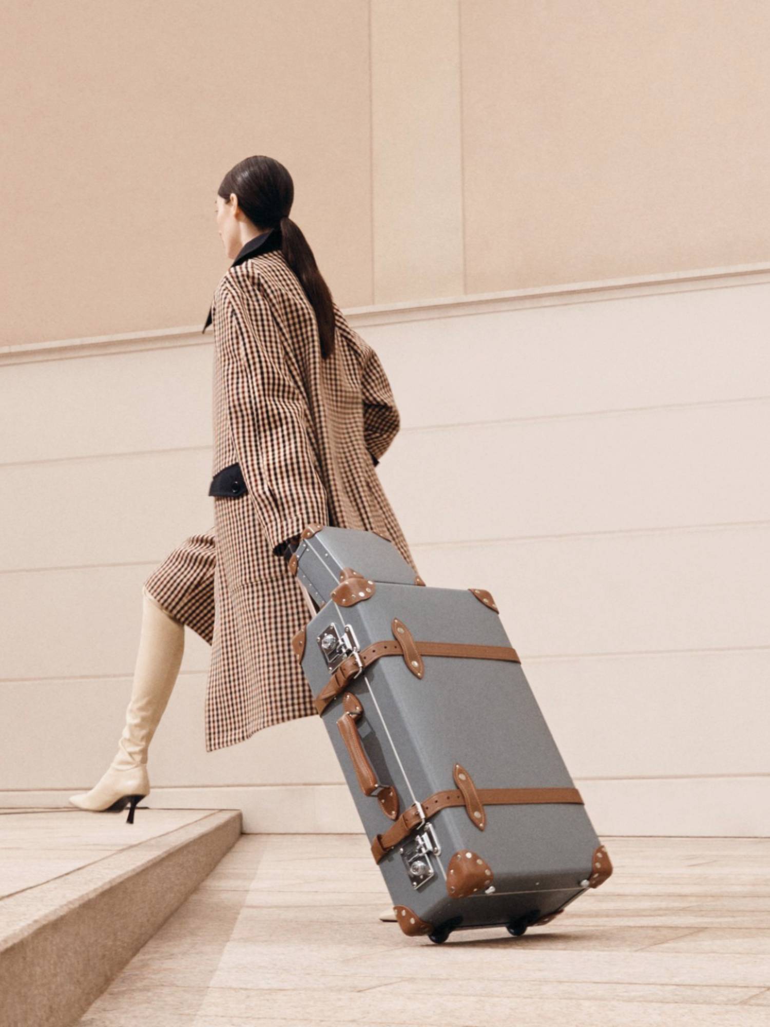 Grande valise soute Centenary 2 roues - Rouge & Caramel & Or