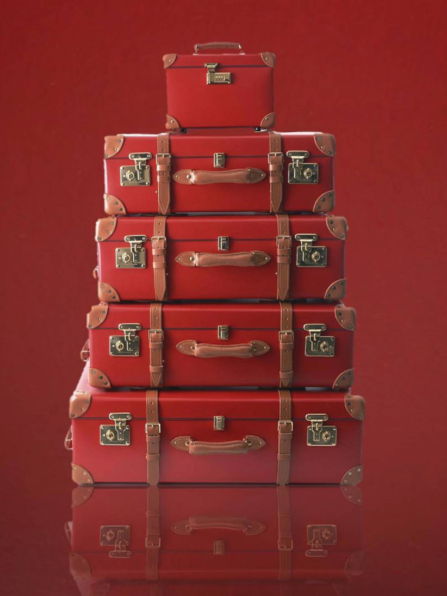 Valise soute XL Centenary 2 roues - Rouge & Caramel & Or