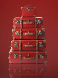 Grande valise soute Centenary 4 roues - Rouge & Caramel & Or