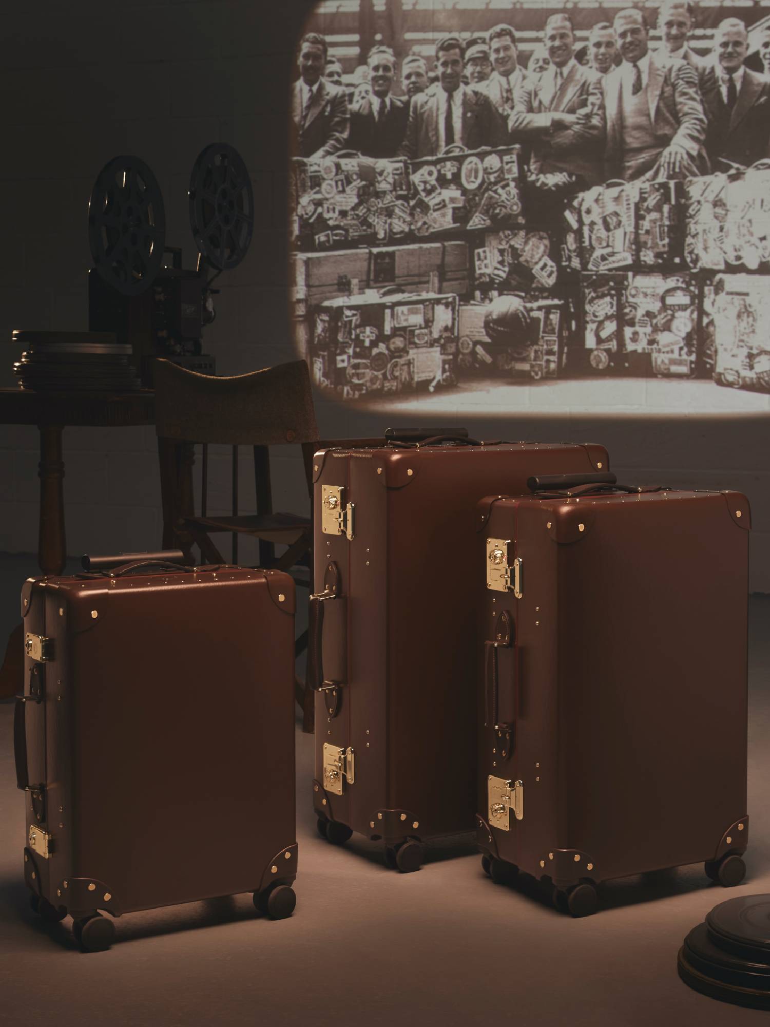 Grande valise soute Original 4 roues - Marron & Or