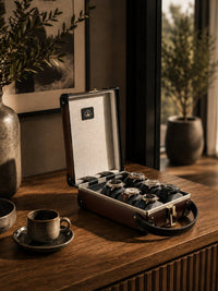 Coffret à montres Centenary 6 compartiments - Marine & Chrome