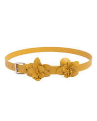 Ceinture Amelie-Ci en cuir - Moutarde