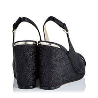 Sandales Amely compensées 105 à effet wetlook - Black