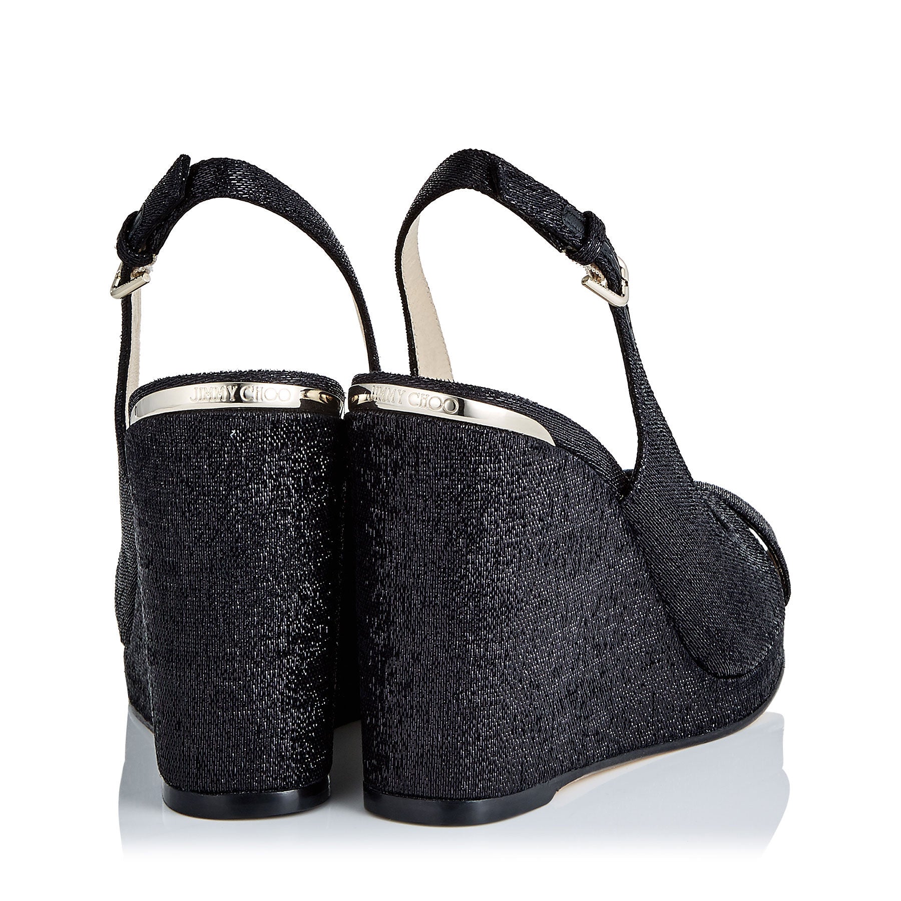 Sandales Amely compensées 105 à effet wetlook - Black