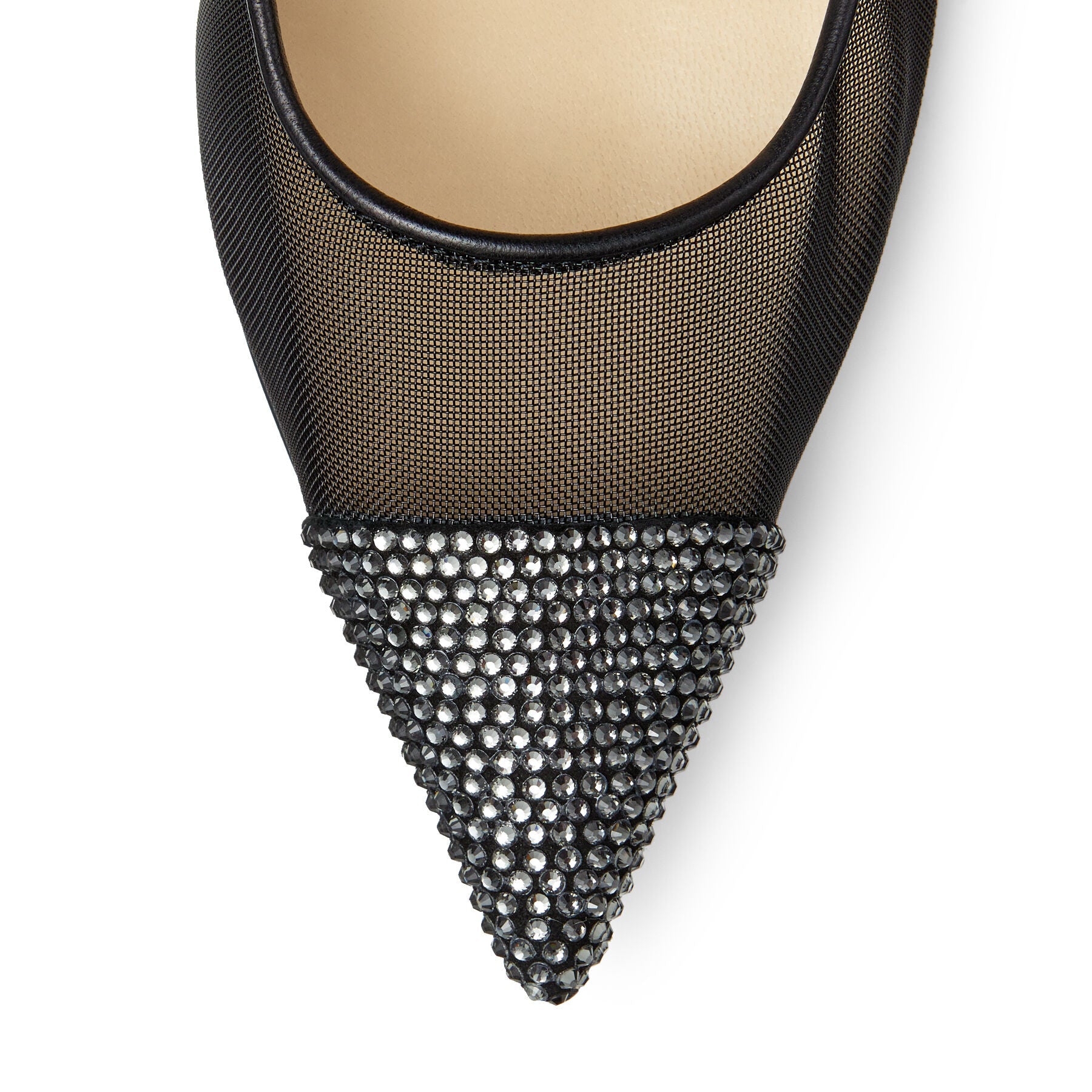 Escarpins Amika pointus 100 en maille à cristaux - Black Intense Diamond