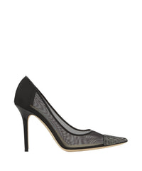 Escarpins Amika pointus 100 en maille à cristaux - Black Intense Diamond