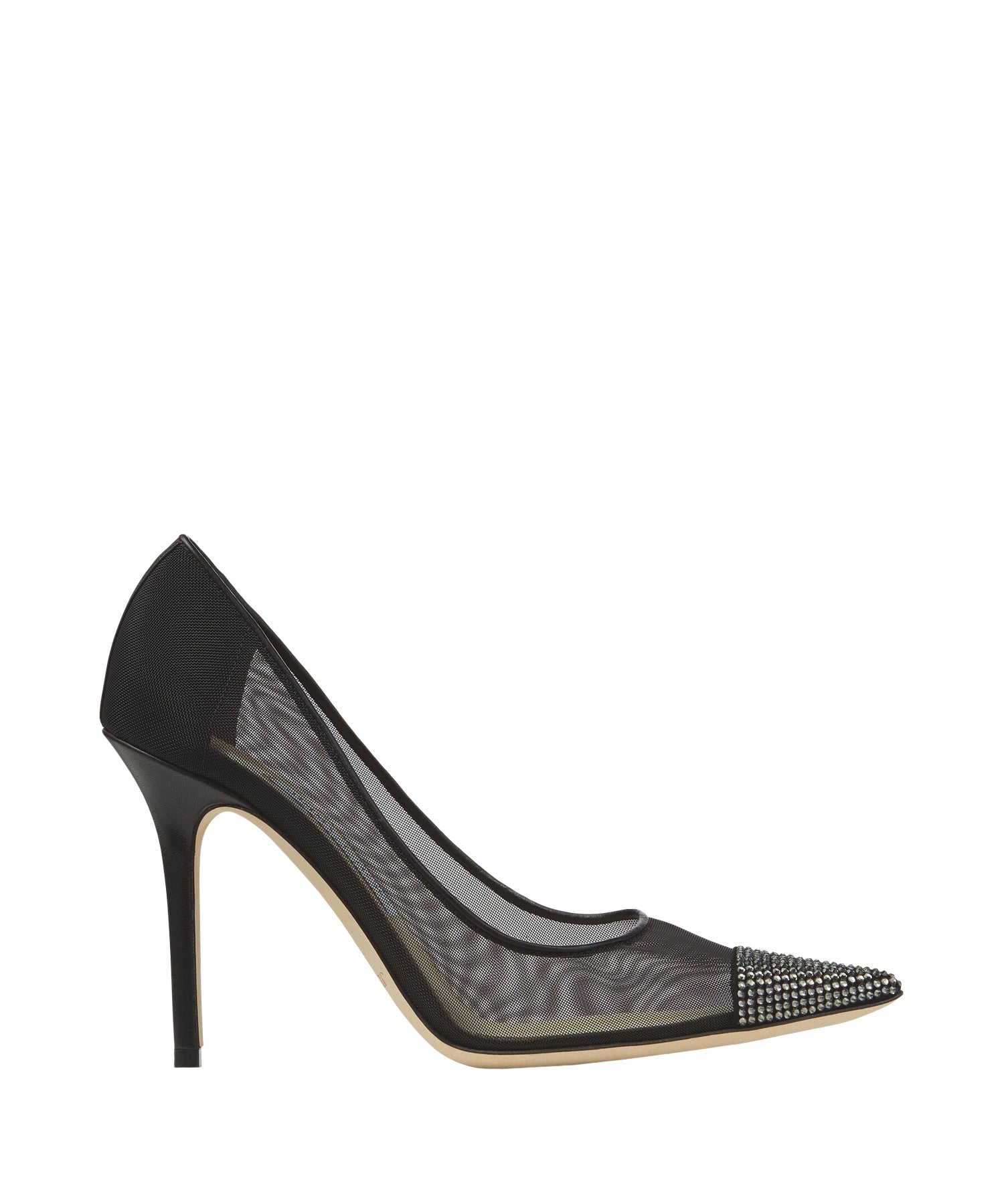 Escarpins Amika pointus 100 en maille à cristaux - Black Intense Diamond