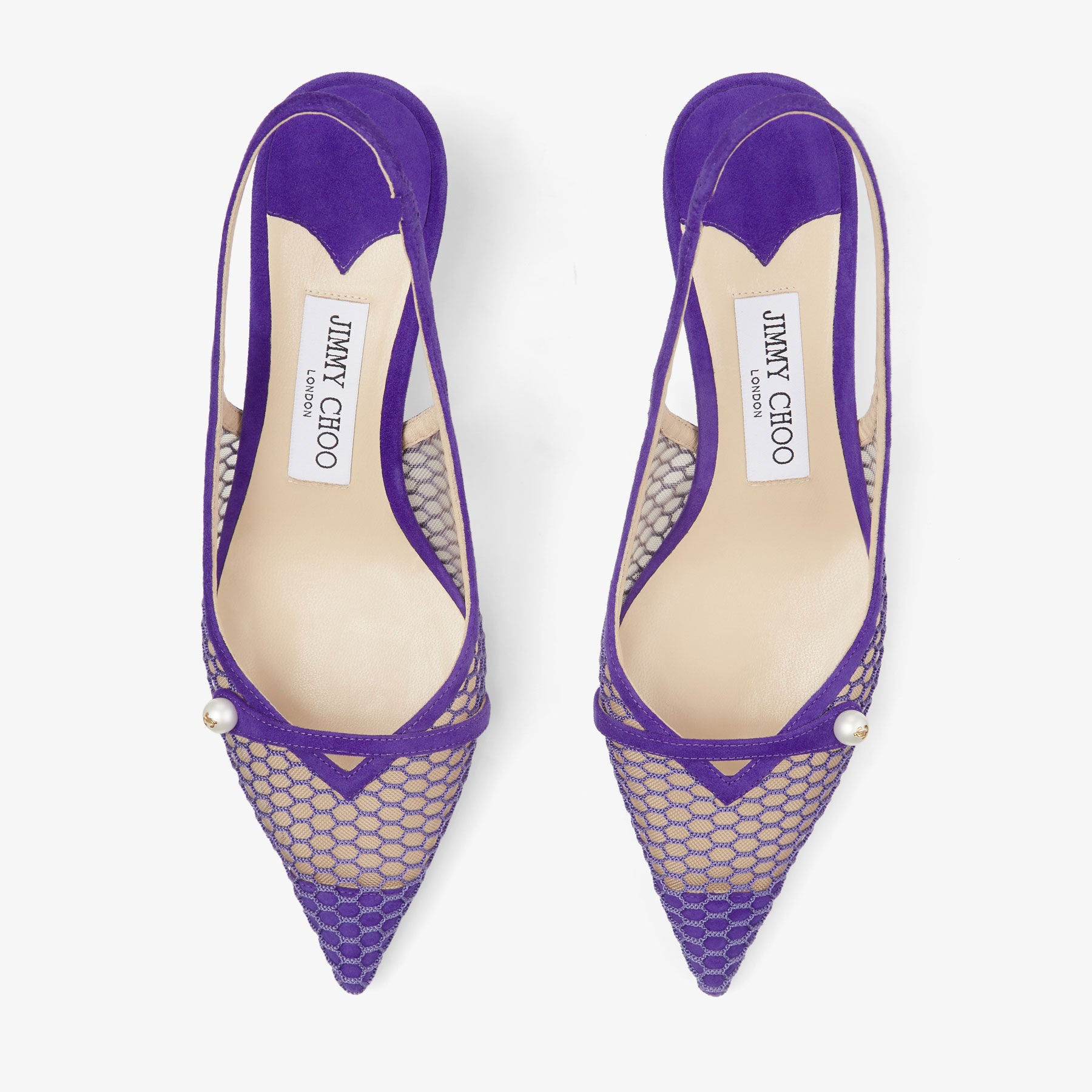 Escarpins Amita à bride arrière 45 en résille - Purple & Purple