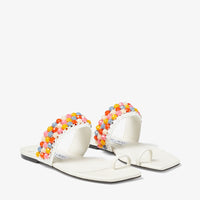 Sandales plates Amoure en cuir - Latte & Multi