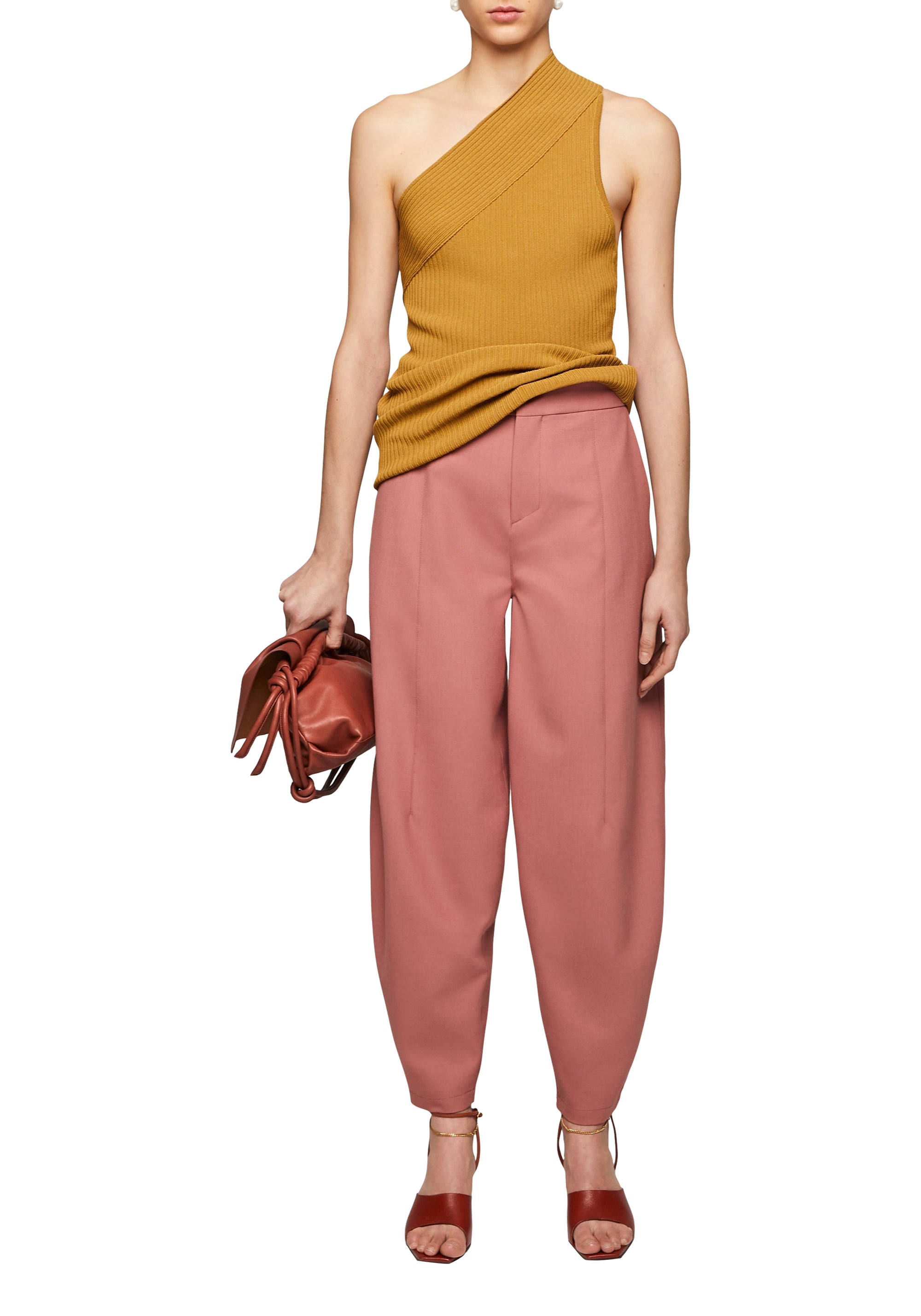 Amrita wool blend balloon trousers - Mauve