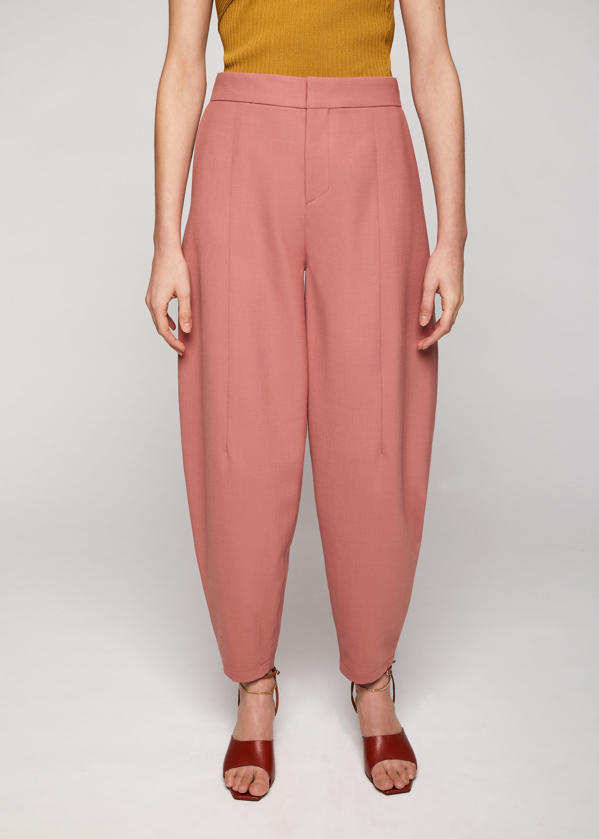 Amrita wool blend balloon trousers - Mauve