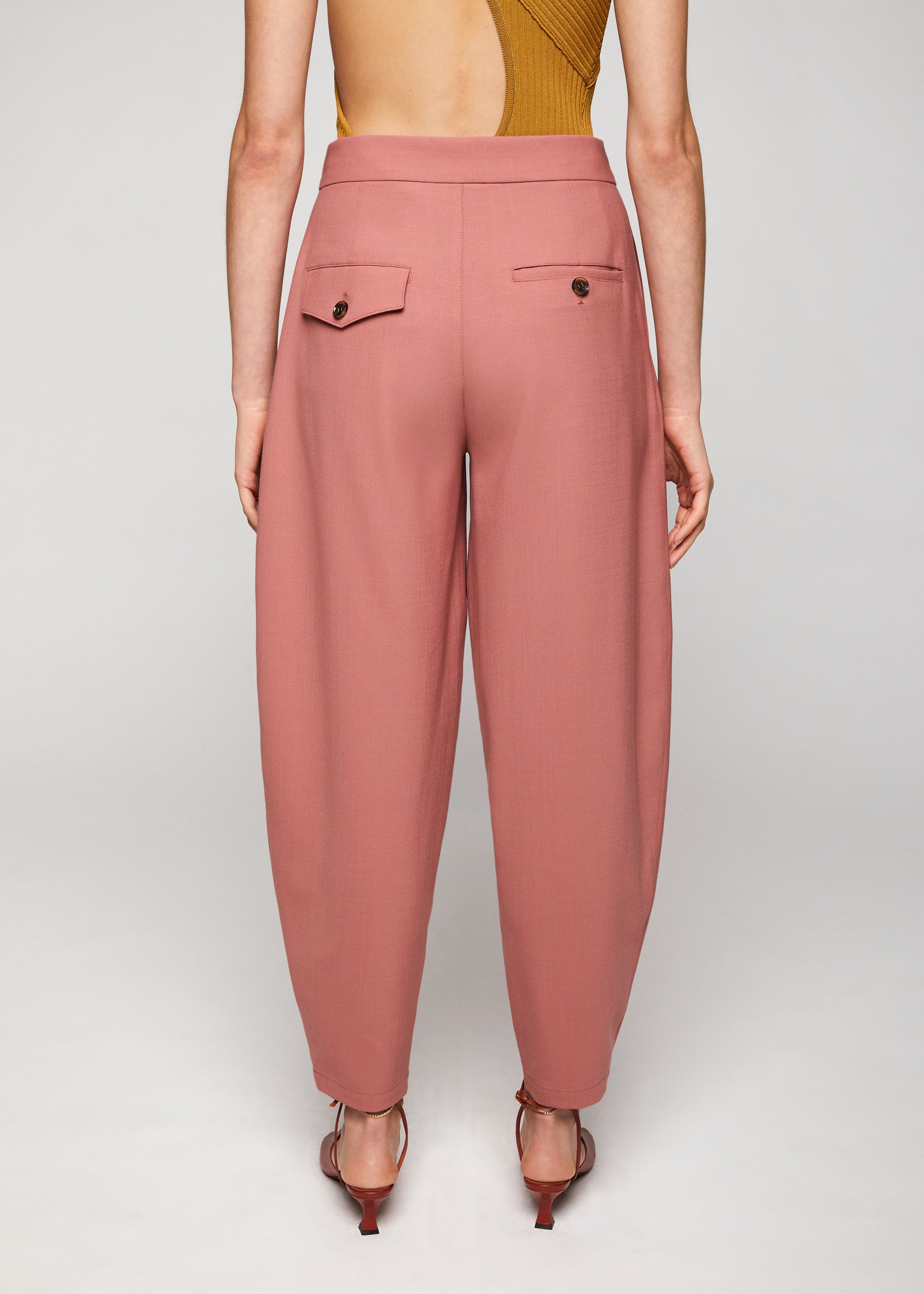 Amrita wool blend balloon trousers - Mauve