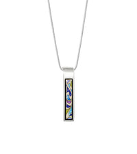 Collier Cascade en émail et plaqué au rhodium - Bleu & vert & violet