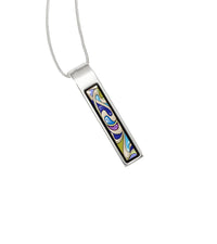 Collier Cascade en émail et plaqué au rhodium - Bleu & vert & violet