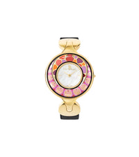 Montre Helena en émail et décoré à l'or - Rose & orange & or