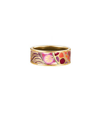 Bague Miss en émail et décoré à l'or - Rose & orange & or