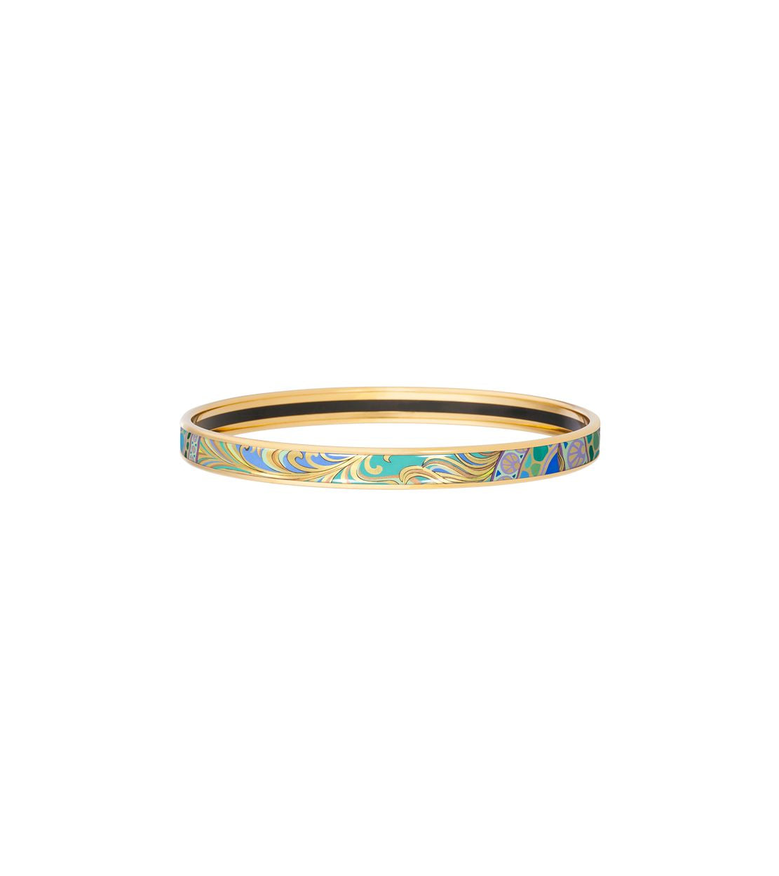 Bracelet Ultra en émail et décoré à l'or - Vert & bleu & or