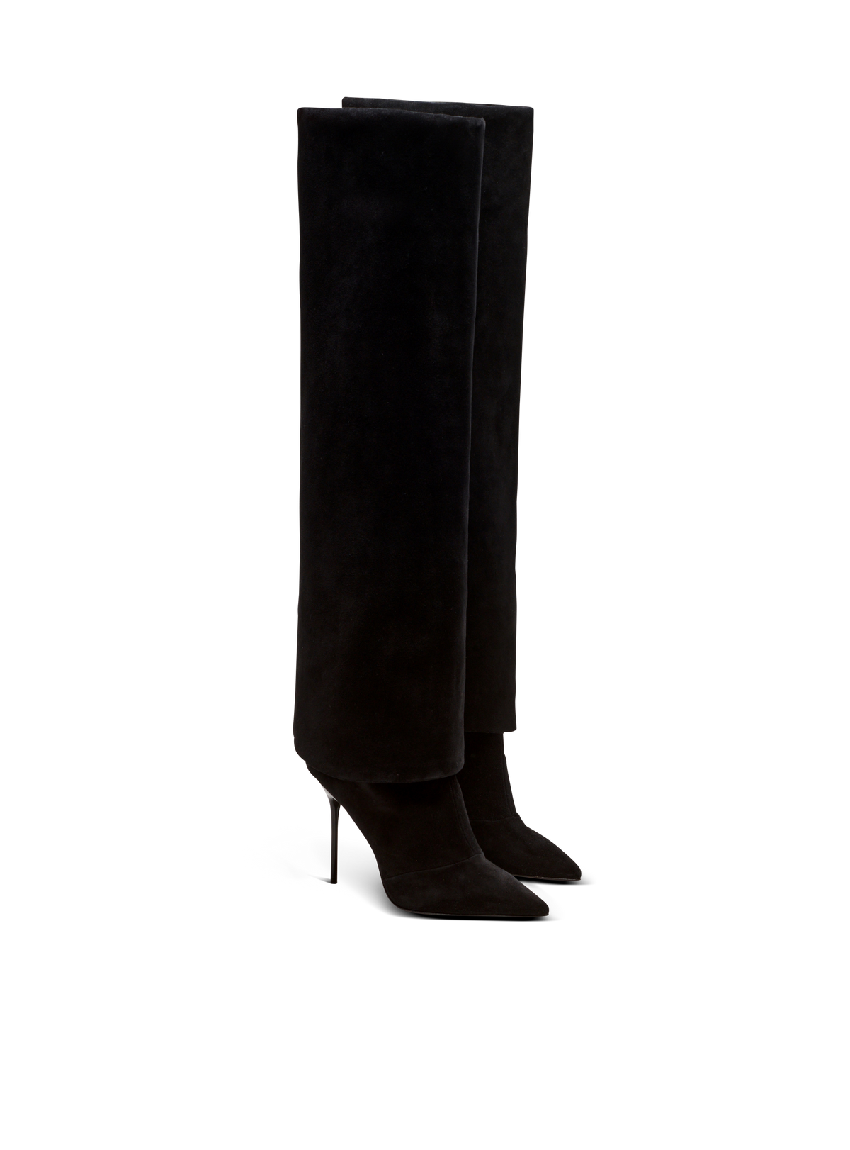 Bottes ariel en cuir velours - Noir