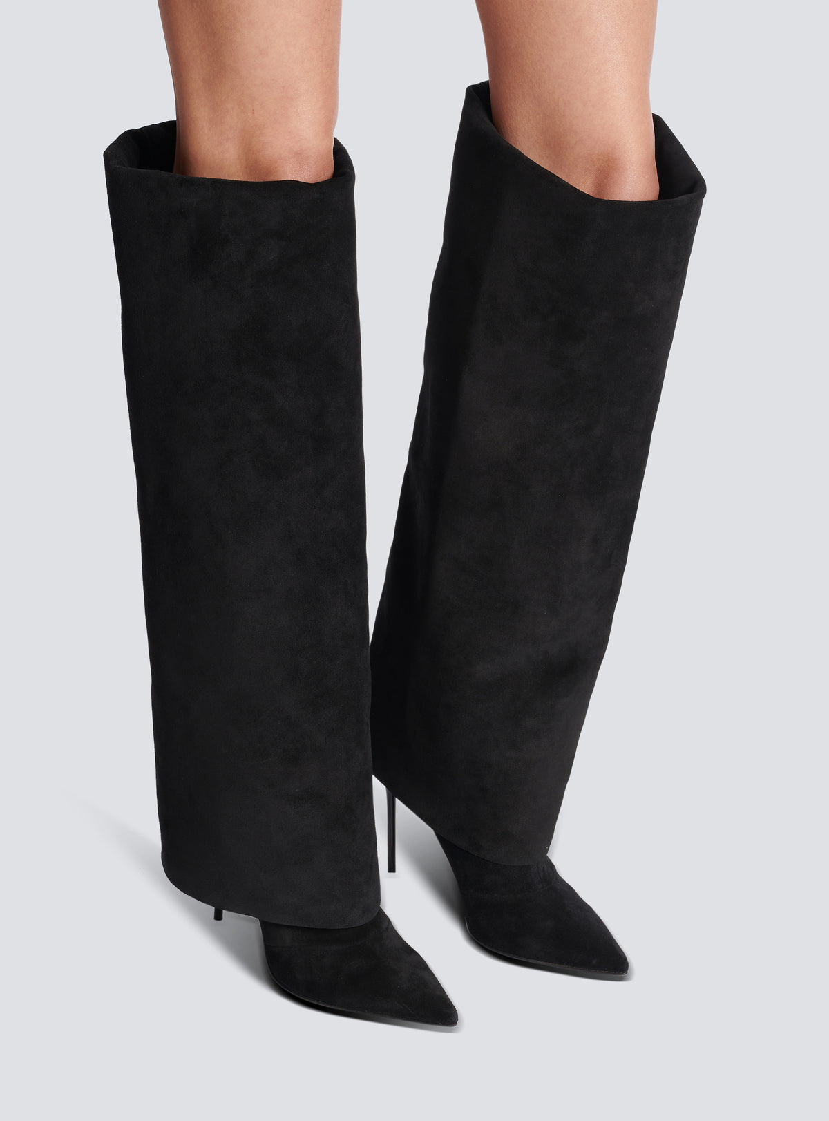 Bottes ariel en cuir velours - Noir