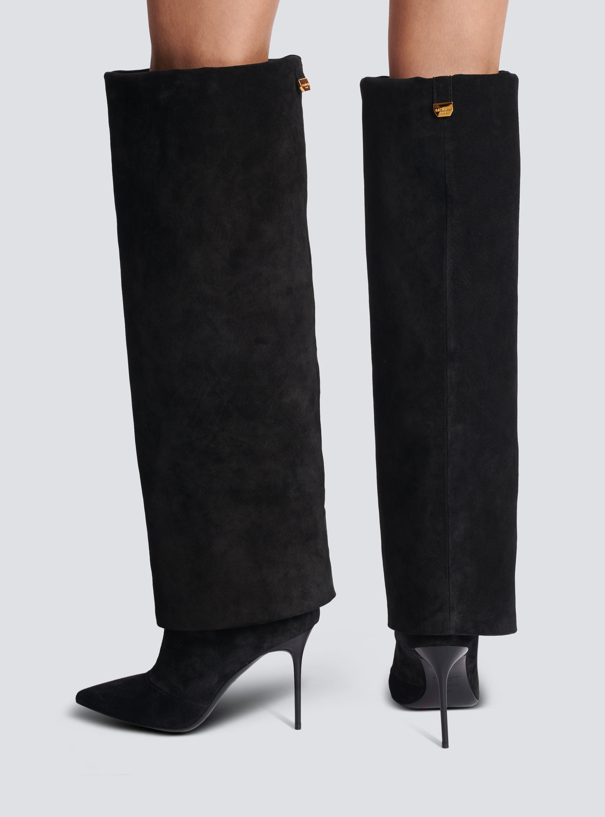 Bottes ariel en cuir velours - Noir