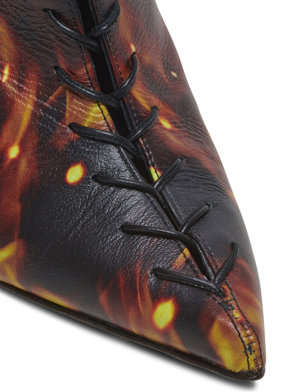 Bottines Uria en cuir imprimé Fire - Noir & Jaune