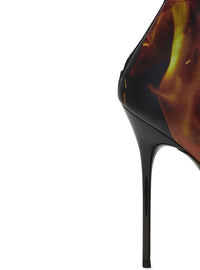 Bottines Uria en cuir imprimé Fire - Noir & Jaune
