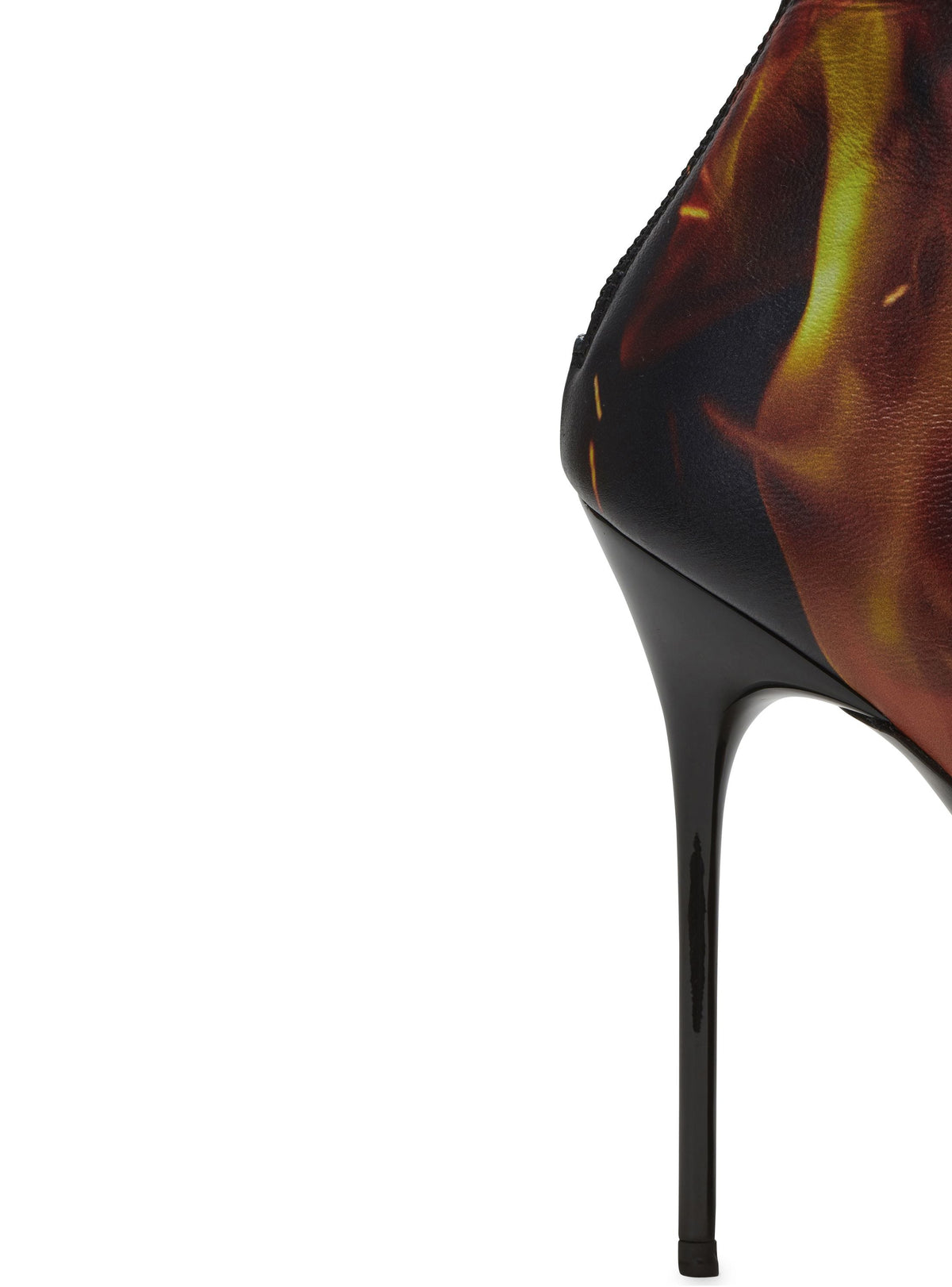 Bottines Uria en cuir imprimé Fire - Noir & Jaune