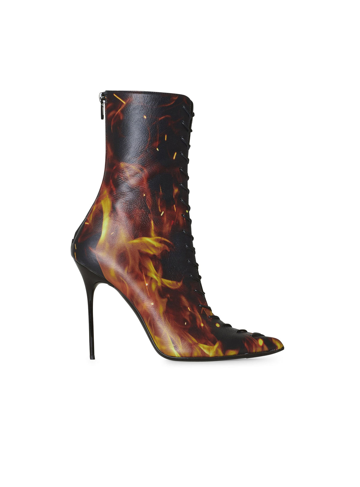 Bottines Uria en cuir imprimé Fire - Noir & Jaune