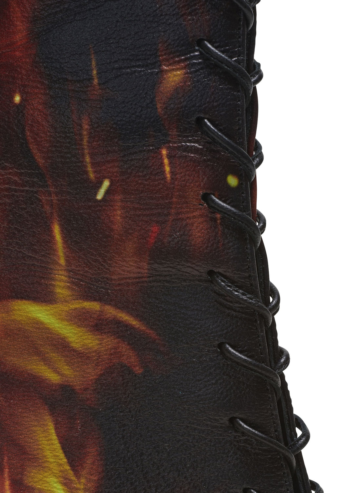 Bottines Uria en cuir imprimé Fire - Noir & Jaune