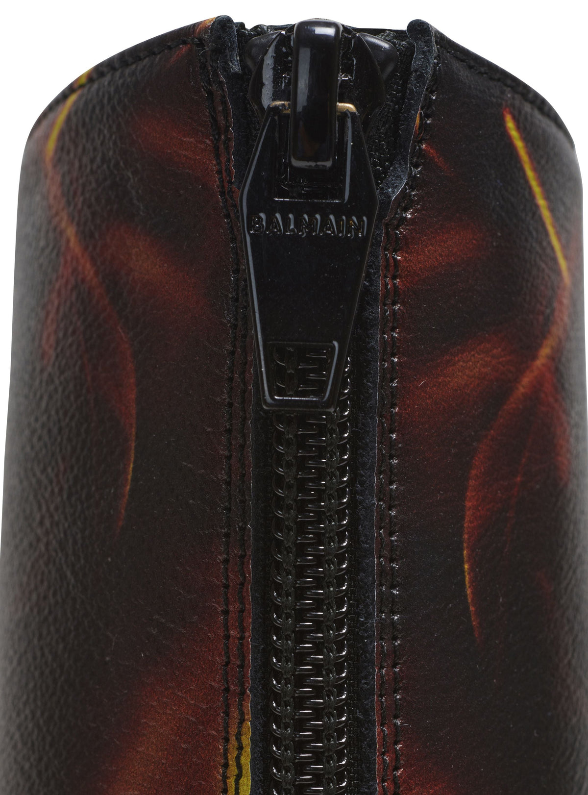 Bottines Uria en cuir imprimé Fire - Noir & Jaune