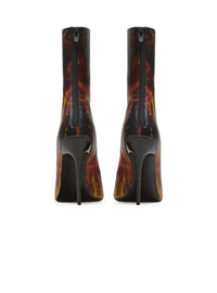 Bottines Uria en cuir imprimé Fire - Noir & Jaune