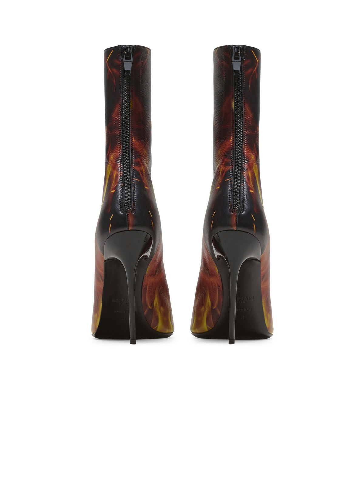 Bottines Uria en cuir imprimé Fire - Noir & Jaune