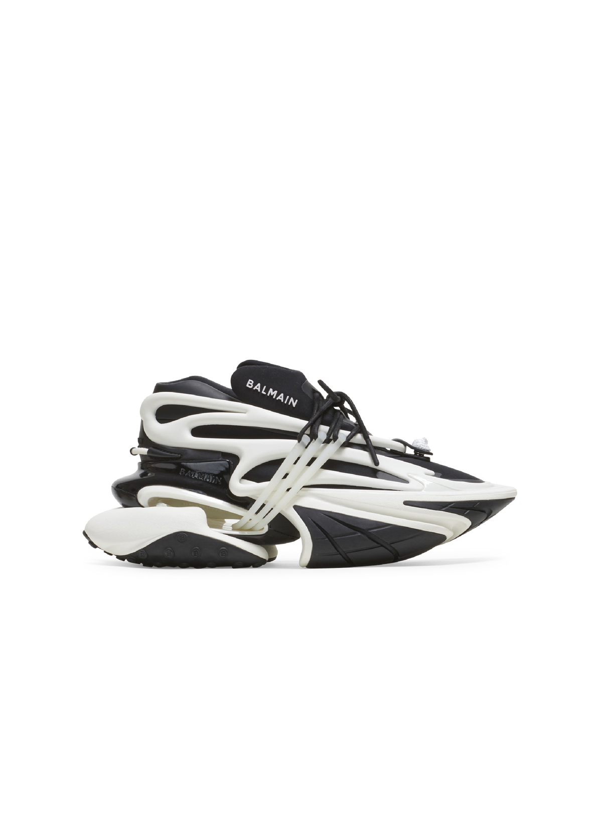 Baskets unicorn en néoprène bicolore et cuir - Noir & Blanc